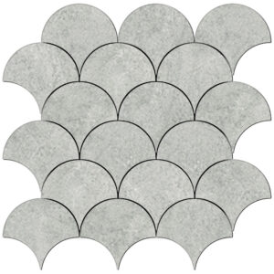 Stream: 4" Fish Scale Mosaic - Gray
