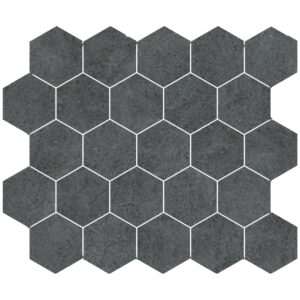 Stream: 3 1/4" Hexagon Mosaic - Black