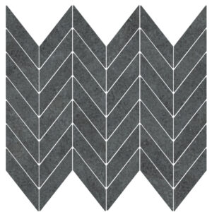 Stream: 1 1/2" X 3 5/8" Mini Chevron Mosaic - Black