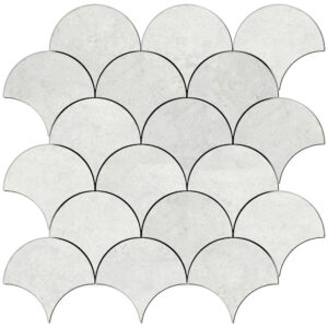 Midtown: 4" Fish Scale Mosaic - Alumina