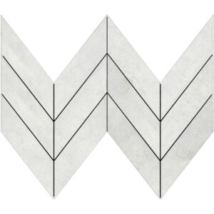 Midtown: 1 7/8" X 6 7/8" Midi Chevron Mosaic - Alumina