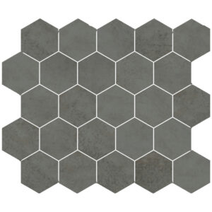 Midtown: 3 1/4" Hexagon Mosaic - Graphite