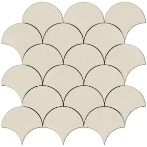 Eureka: 4" Fish Scale Mosaic - White