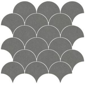 Eureka: 4" Fish Scale Mosaic - Dark Gray