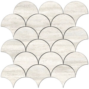 Veneto: 4" Fish Scale Mosaic - Light