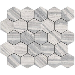 Veneto: 3 1/4" Hexagon Mosaic - Silver