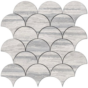Veneto: 4" Fish Scale Mosaic - Silver