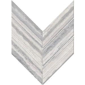 Veneto: 3" X 10" Macro Chevron Mosaic - Silver