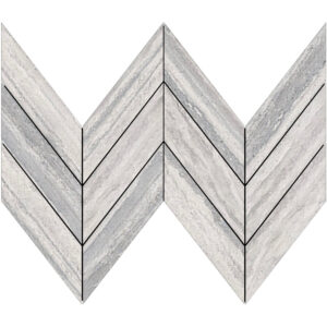 Veneto: 1 7/8" X 6 7/8" Midi Chevron Mosaic - Silver