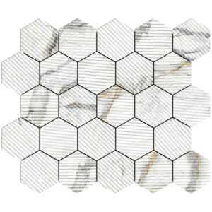 Invisible Gold: 3 1/4" Hexagon Mosaic