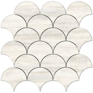 Veneto: 4" Fish Scale Mosaic - Light