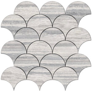Veneto: 4" Fish Scale Mosaic - Silver
