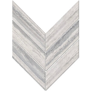 Veneto: 3" X 10" Macro Chevron Mosaic - Silver