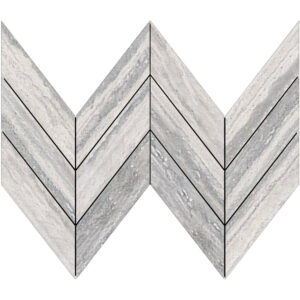 Veneto: 1 7/8" X 6 7/8" Midi Chevron Mosaic - Silver