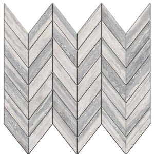 Veneto: 1 1/2" X 3 5/8" Mini Chevron Mosaic - Silver