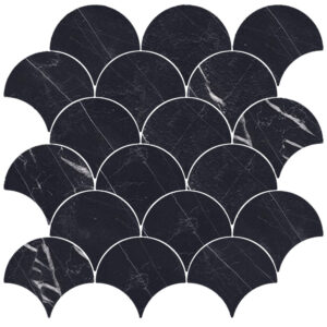250573-4sca-nero-marquina-4in-fish-scale-mosaic-polished Nero Marquina: 4" Fish Scale Mosaic