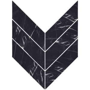 Nero Marquina: 3" X 10" Macro Chevron Mosaic