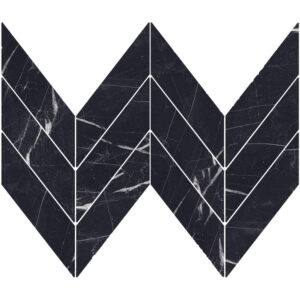 Nero Marquina: 1 7/8" X 6 7/8" Midi Chevron Mosaic