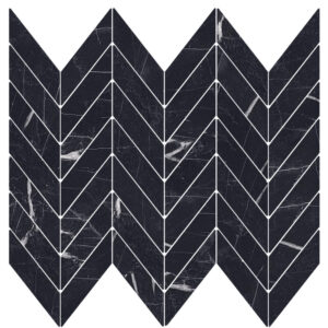 250573-chev4-nero-marquina-1-1-2in-x-3-5-8in-mini-chevron-mosaic-polished Nero Marquina: 1 1/2" X 3 5/8" Mini Chevron Mosaic