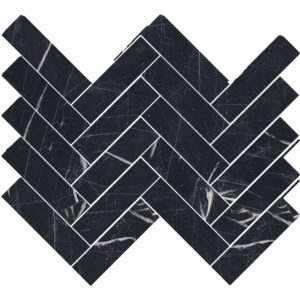 Nero Marquina: 1 1/2" X 5 1/2" Herringbone Mosaic