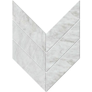 Pietrasanta: 3" X 10" Macro Chevron Mosaic - Bianco