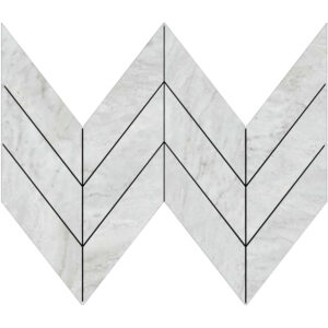 Pietrasanta: 1 7/8" X 6 7/8" Midi Chevron Mosaic - Bianco