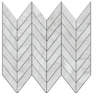Pietrasanta: 1 1/2" X 3 5/8" Mini Chevron Mosaic - Bianco