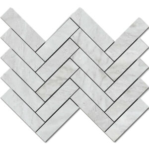 Pietrasanta: 1 1/2" X 5 1/2" Herringbone Mosaic - Bianco