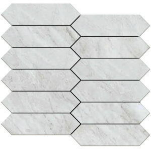 Pietrasanta: 1 3/4" X 6 1/2" Picket Mosaic - Bianco