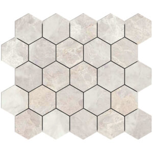 Pietrasanta: 3 1/4" Hexagon Mosaic - Ivory