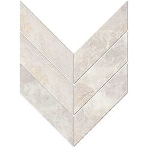 Pietrasanta: 3" X 10" Macro Chevron Mosaic - Ivory