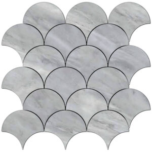 Pietrasanta: 4" Fish Scale Mosaic - Grigio