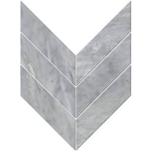 Pietrasanta: 3" X 10" Macro Chevron Mosaic - Grigio