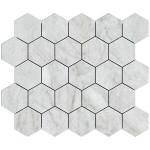 Pietrasanta: 3 1/4" Hexagon Mosaic - Bianco