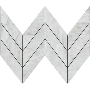 Pietrasanta: 1 7/8" X 6 7/8" Midi Chevron Mosaic - Bianco
