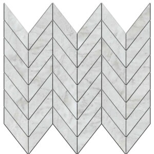 Pietrasanta: 1 1/2" X 3 5/8" Mini Chevron Mosaic - Bianco