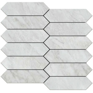 Pietrasanta: 1 3/4" X 6 1/2" Picket Mosaic - Bianco