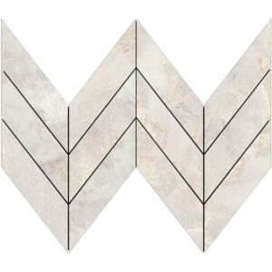 Pietrasanta: 1 7/8" X 6 7/8" Midi Chevron Mosaic - Ivory