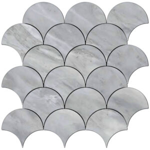 Pietrasanta: 4" Fish Scale Mosaic - Grigio