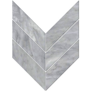 Pietrasanta: 3" X 10" Macro Chevron Mosaic - Grigio