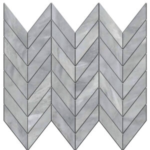Pietrasanta: 1 1/2" X 3 5/8" Mini Chevron Mosaic - Grigio
