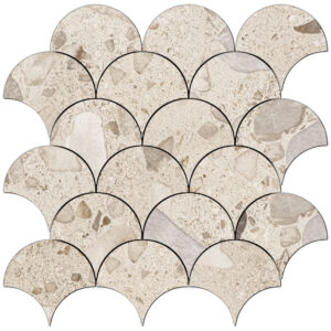 250672-4sca-petravera-4in-fish-scale-mosaic-greto-light-lappato Petravera: 4" Fish Scale Mosaic - Greto Light