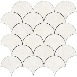 Silky Stone: 4" Fish Scale Mosaic - Light