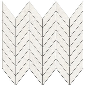Silky Stone: 1 1/2" X 3 5/8" Mini Chevron Mosaic - Light