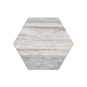 Veneto: 6" Hexagon Tile - Vein Cut Silver
