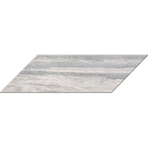 Veneto: 5 3/4" X 17 3/8" Chevron Tile - Vein Cut Silver
