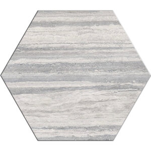 Veneto: 12" Hexagon Tile - Vein Cut Silver