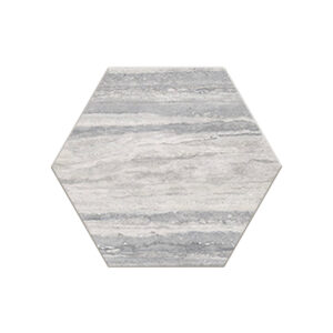 Veneto: 6" Hexagon Tile - Vein Cut Silver