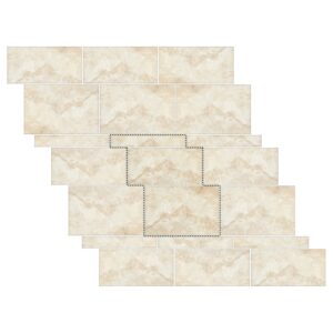 Running Bond Pattern Porcelain Paver: Ivory Travertine