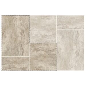 Manor Pattern Porcelain Paver: Silver Travertine